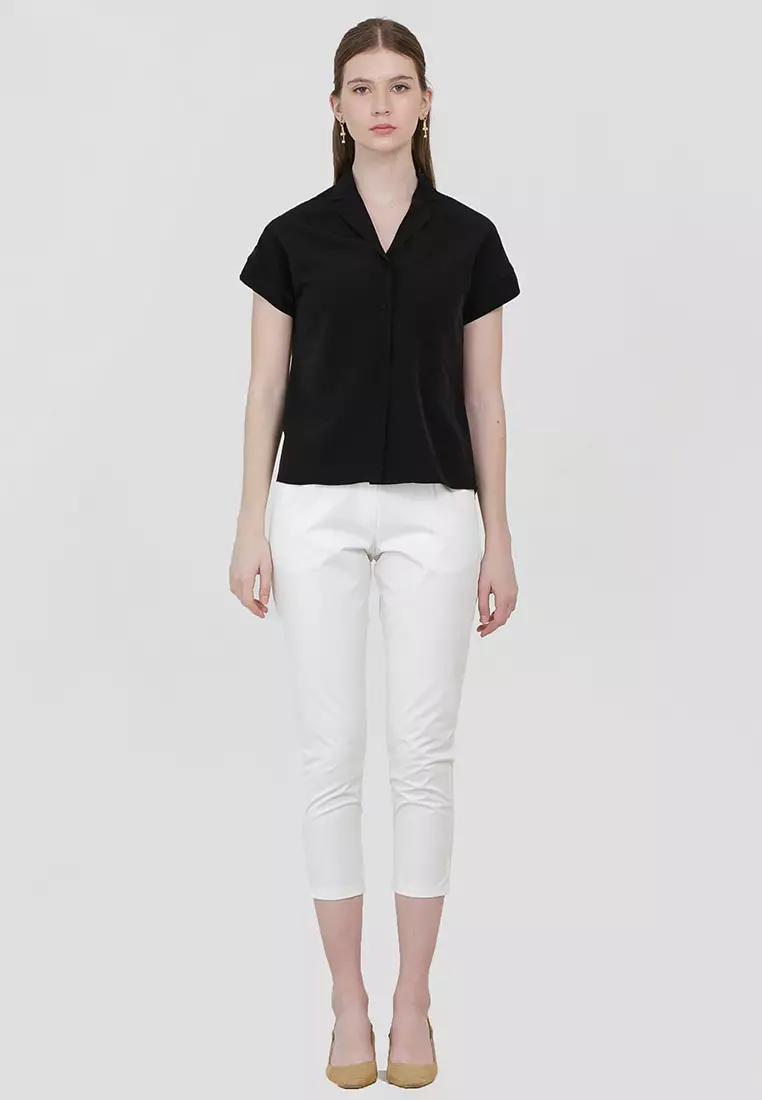 Myra Lapel Shirt in Black