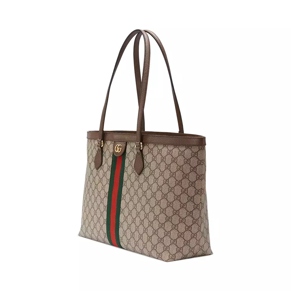 GG Ophidia Medium Tote Bag Beige Ebony