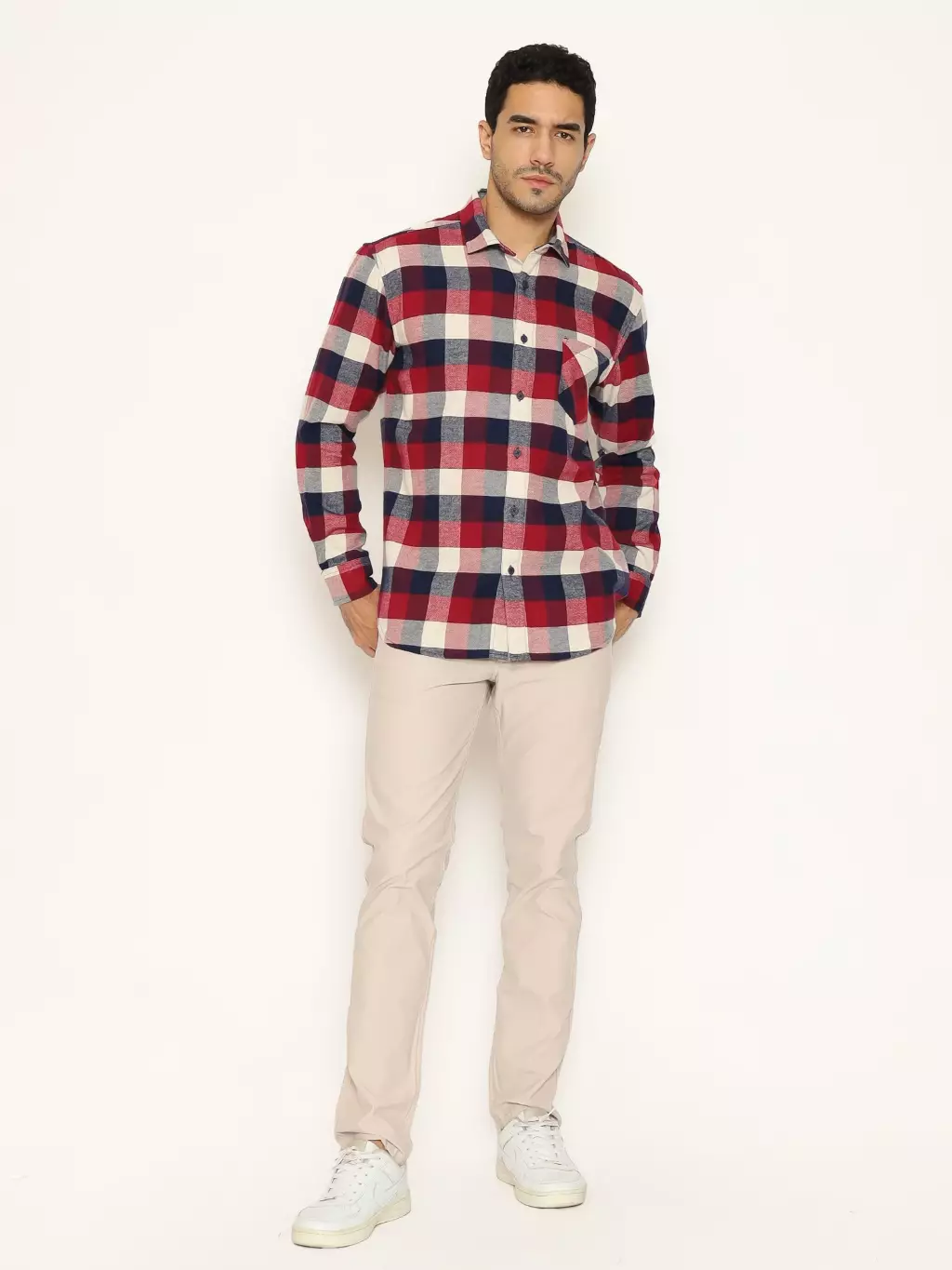 AMK Kemeja Pria Flannel Lengan Panjang SHF AKIRA L/S Maroon