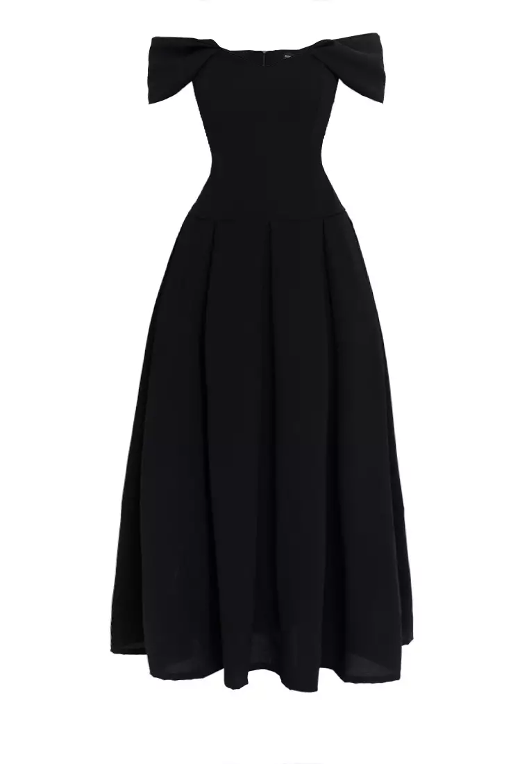 Lucille Off-The-Shoulder Corset Maxi Dress