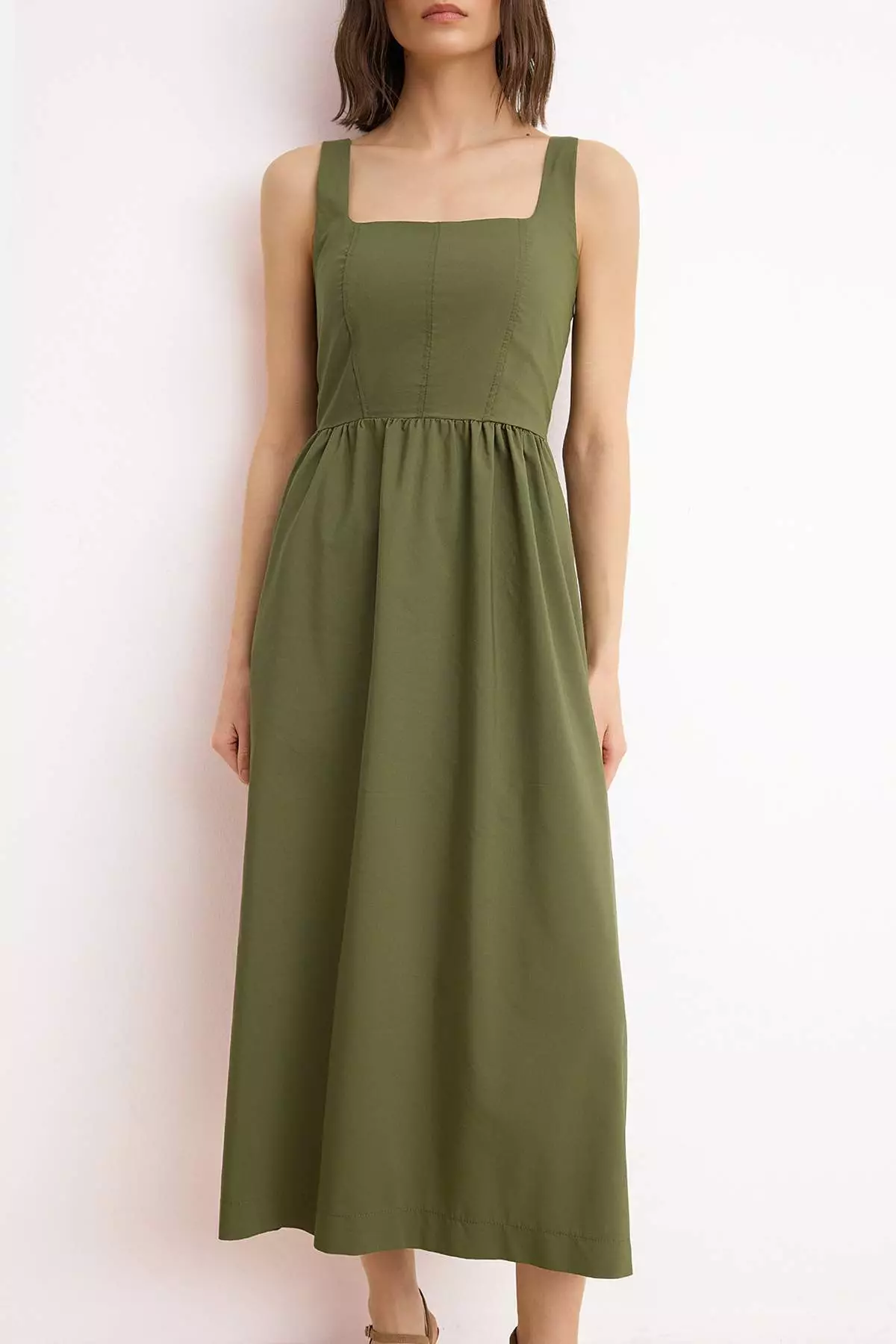 Gathered Midi Dress