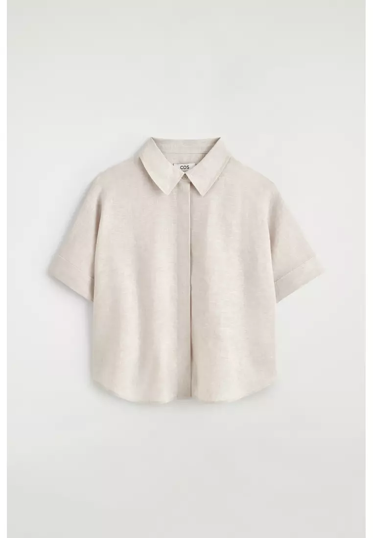 OVERSIZED SHORT-SLEEVED LINEN SHIRT