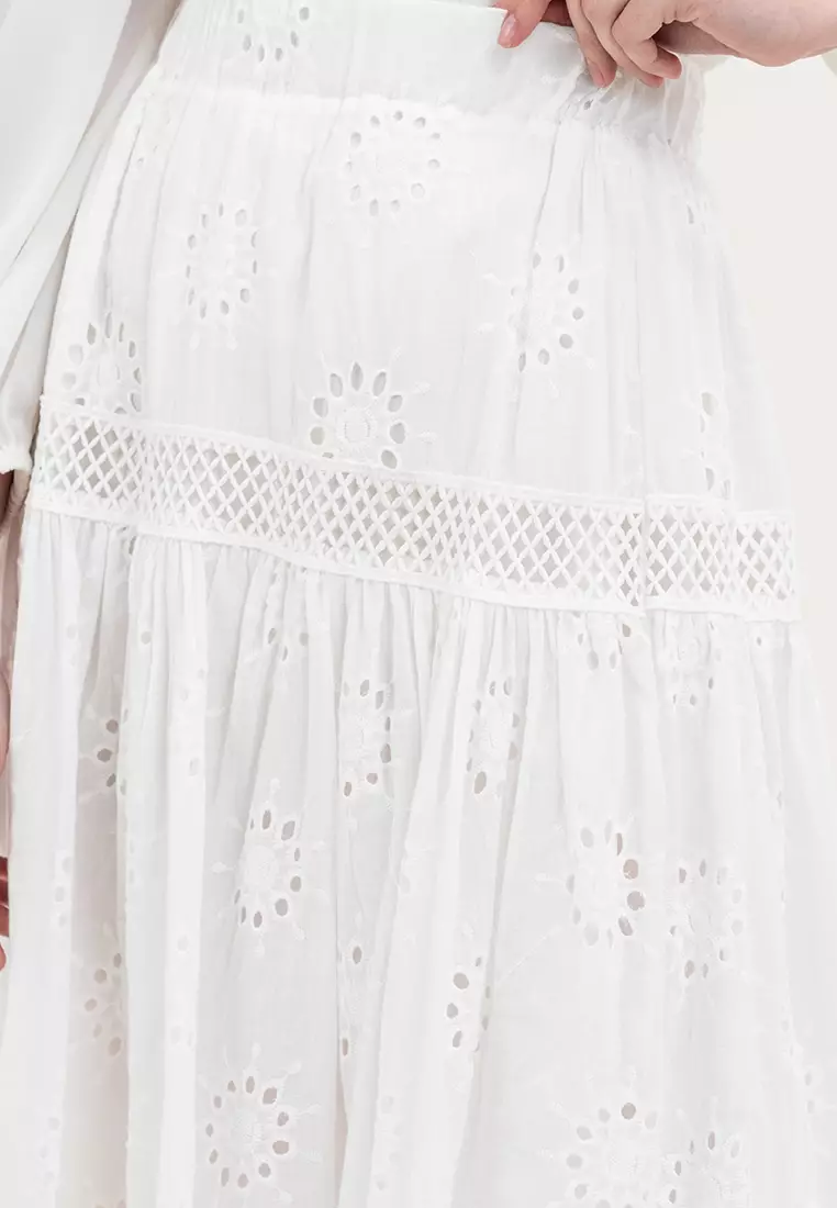 Ella Eyelet Long Skirt