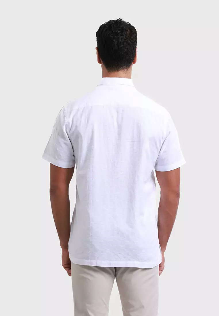 MOC - Kemeja Polos Pria Lengan Pendek Tenere - White Warna WHITE