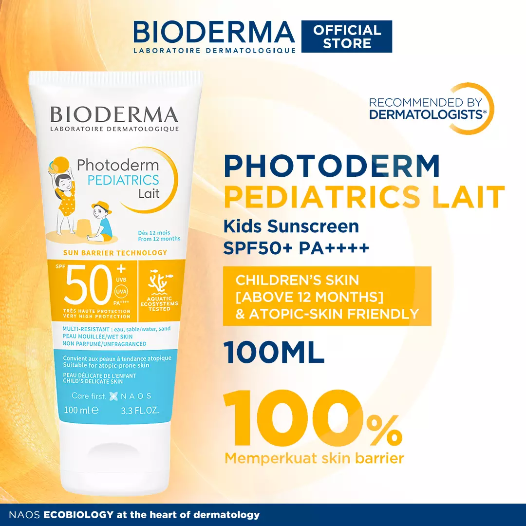 Bioderma Photoderm Pediatrics Lait SPF 50+ 100 ml - Sunscreen untuk Anak Anak