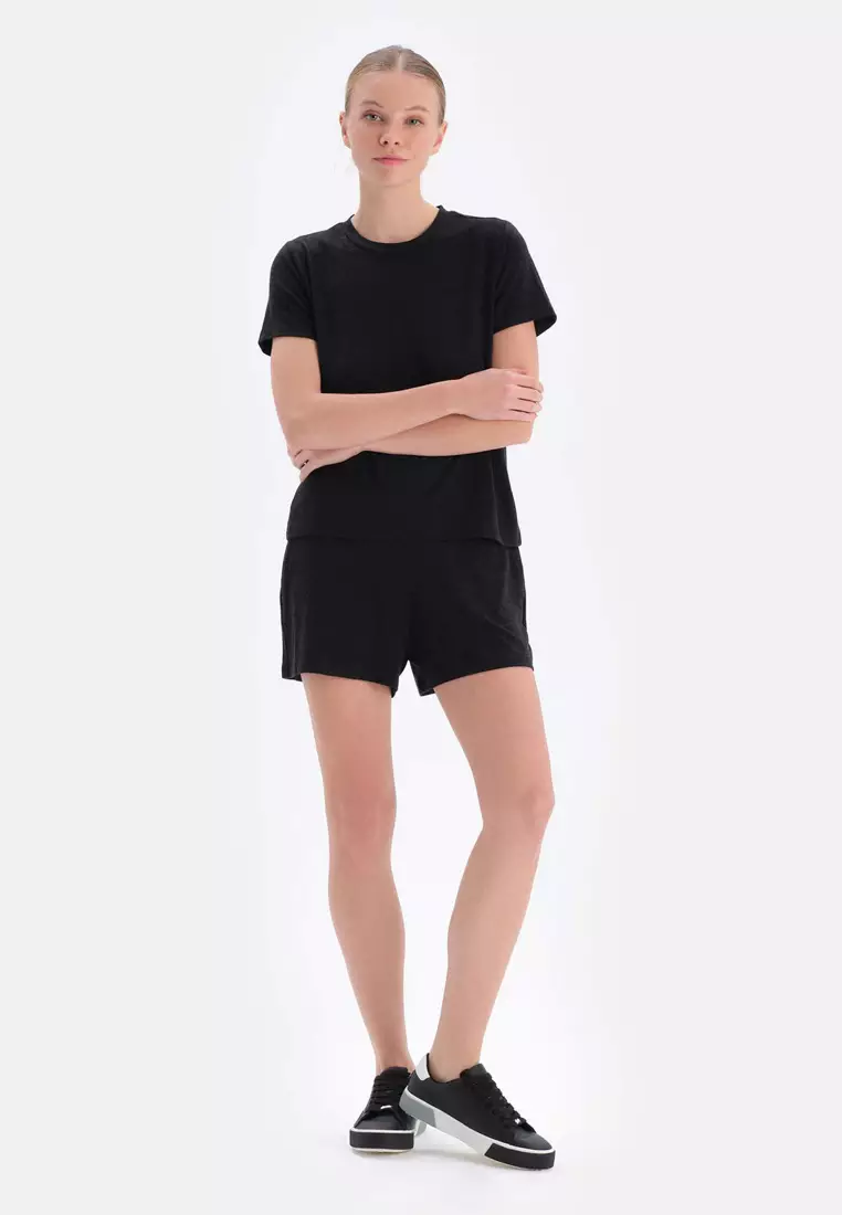 Black Shorts, Regular, Short Leg, Loungewear for Women