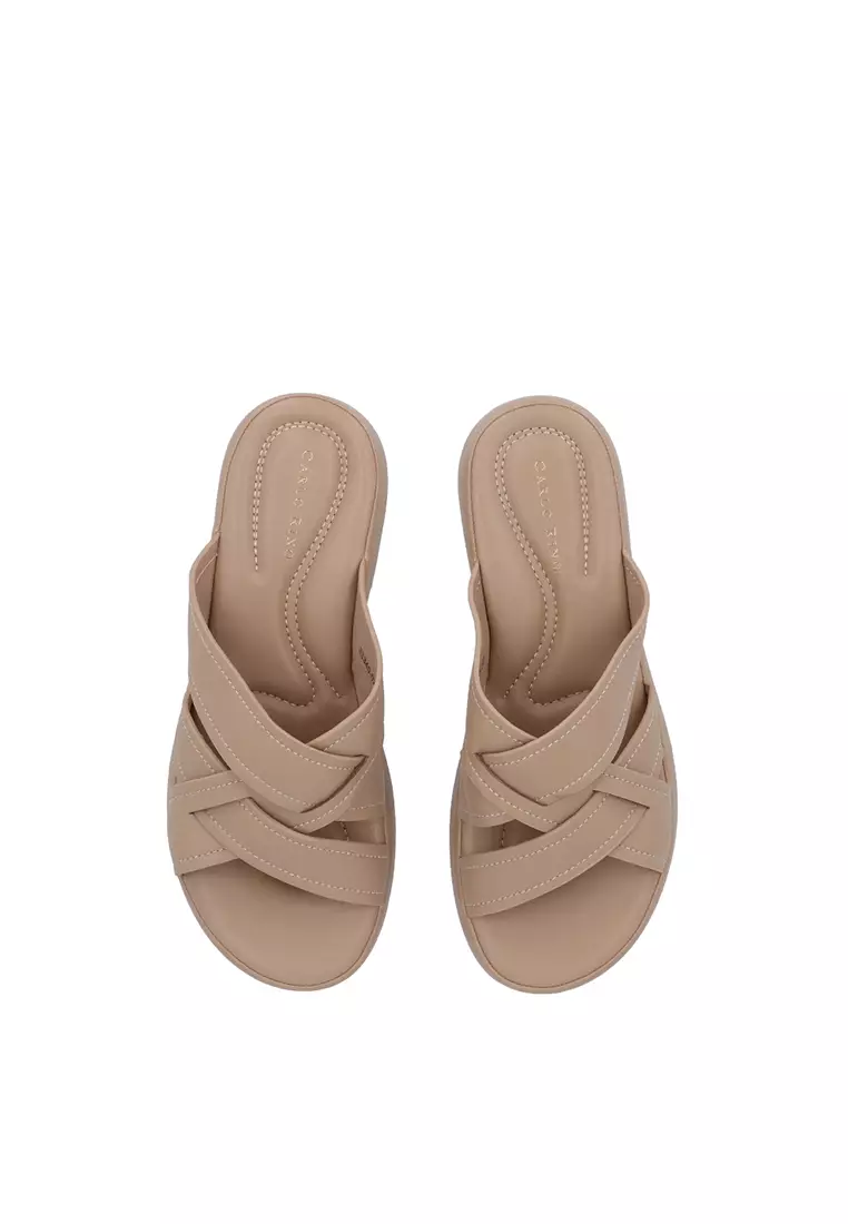 Medium Brown CR Calla Wedge Sandals