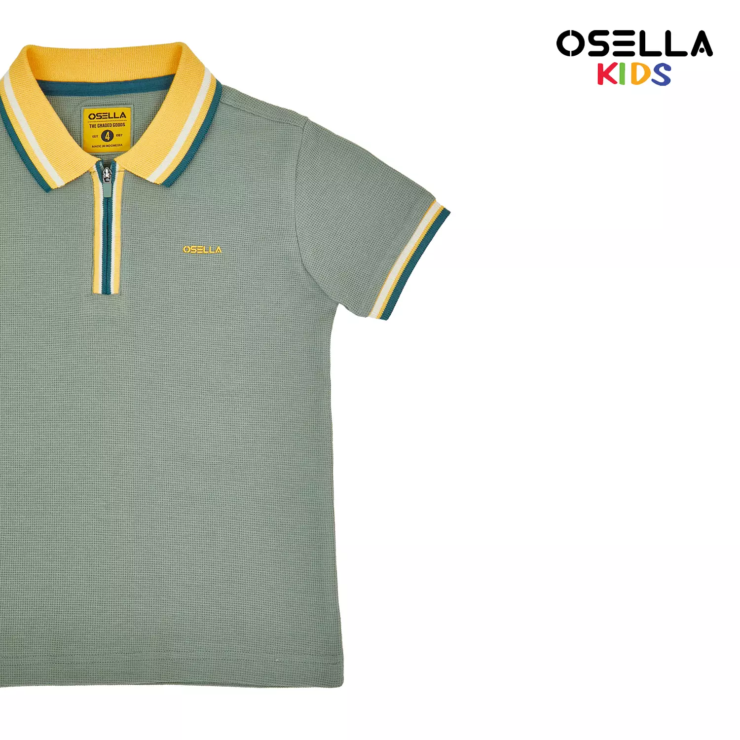 [NEW] Osella Alden Zip Up Polo Shirt 2221500198 | Kaos Polo Basic Anak Laki Laki