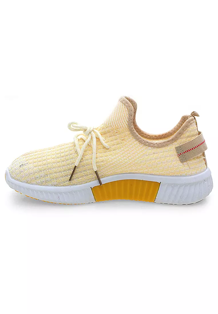Sneakers Wanita Running Shoes Dual Tone Color Fashion Women Premium Quality - Kuning