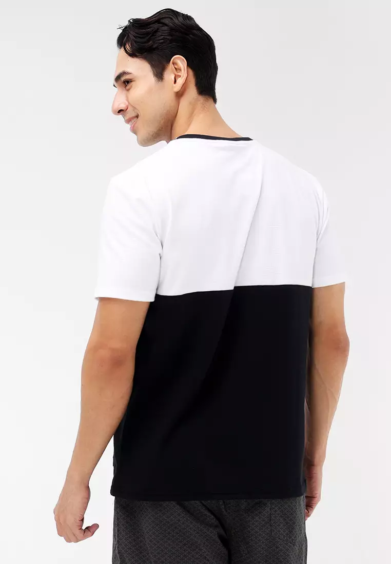 Round Neck Streaky Short Sleeves T-Shirt