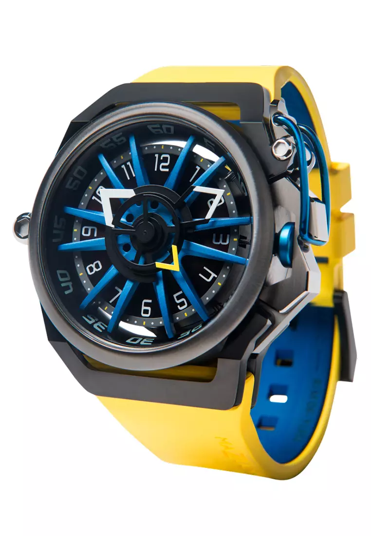 MAZZUCATO RIM SPORT 06-YL654 - Reversible Automatic Watch - Yellow Rubber Strap