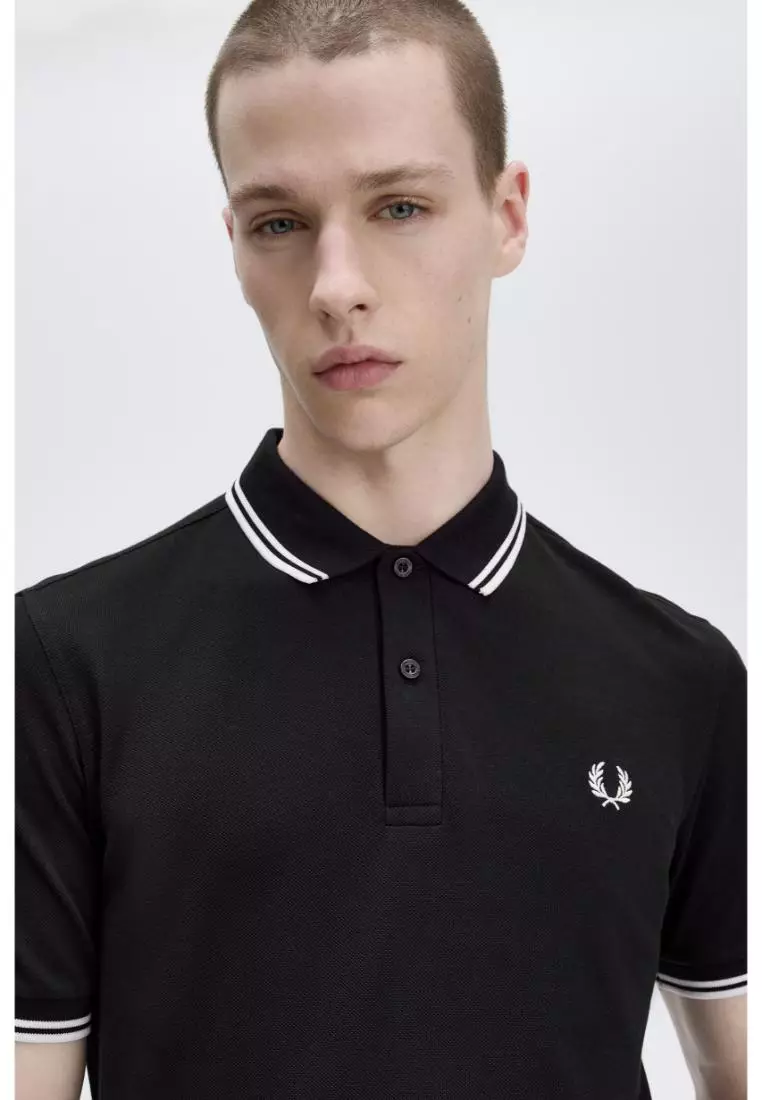 Fred Perry M3600 Twin Tipped Fred Perry Shirt (Black / White / White)