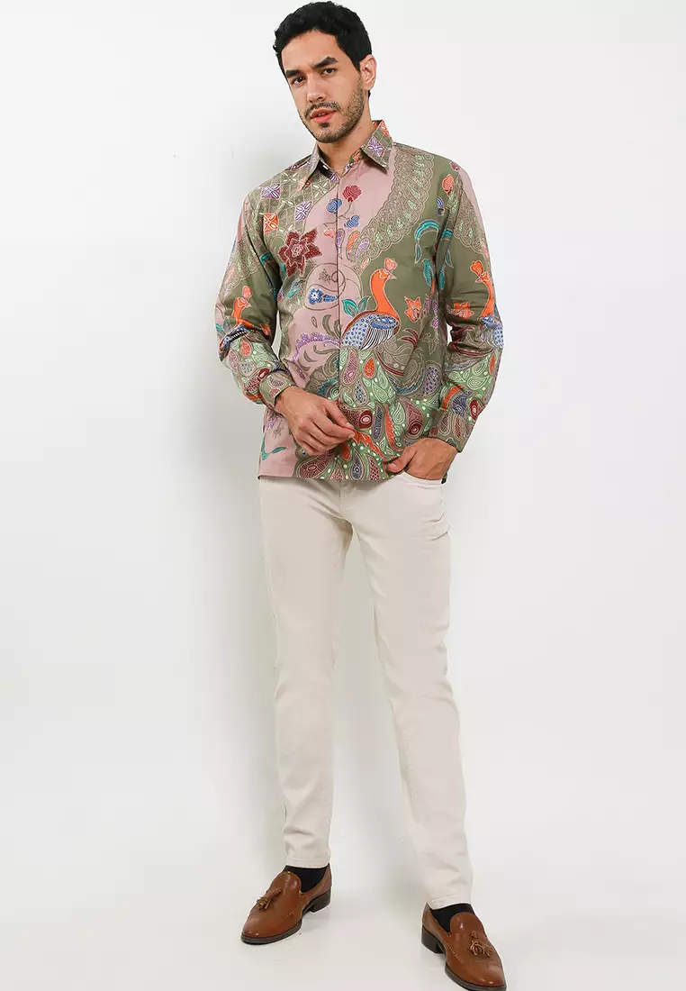 Numatya Kemeja Batik Tulis Premium Pria Casual Modern Lengan Panjang