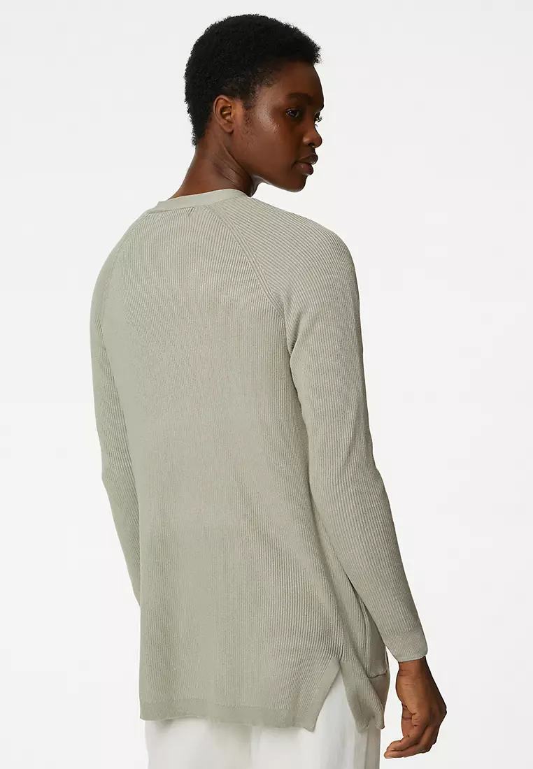 Ribbed Edge to Edge Longline Cardigan