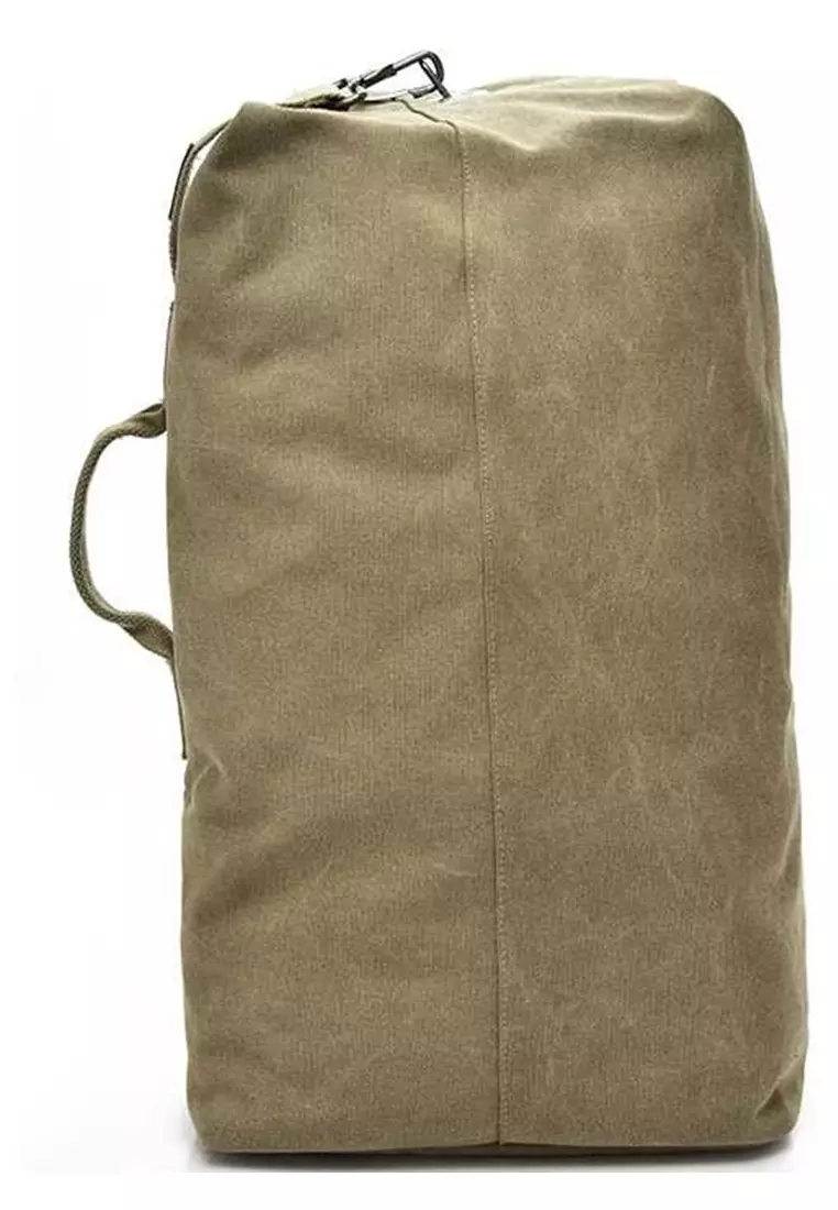 Dermash Tas Ransel Travel Large Compartment Material Kanvas Small Size Big ORIGINAL - Khaki
