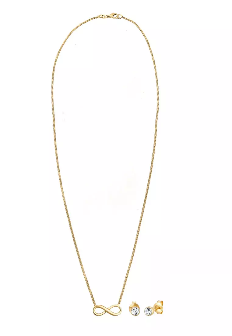 Necklace Earrings Crystals with Infinity
