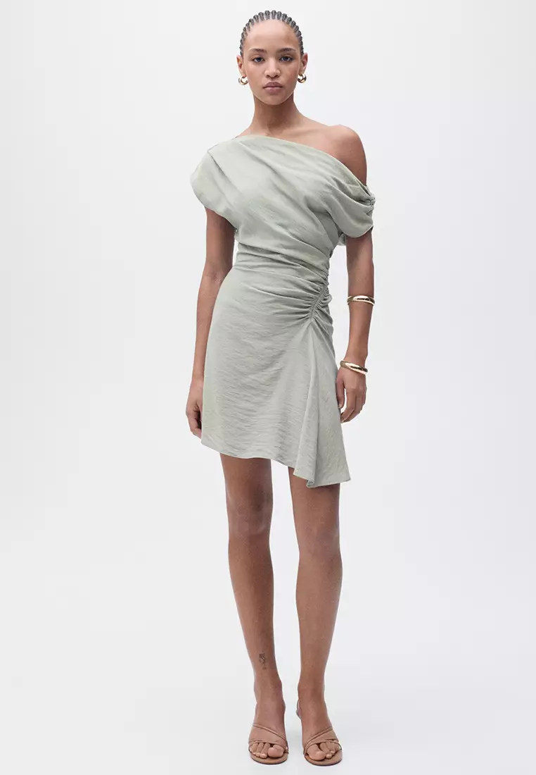 Asymmetrical Draped Short Dress