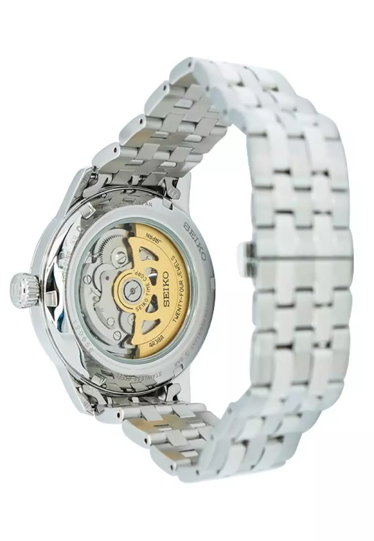 Jam Tangan Pria Seiko Presage Cocktail Time “Blue Acapulco” Original Garansi Resmi SSA439 SSA439J1 Strap Stainless Steel Silver Open Heart Automatic