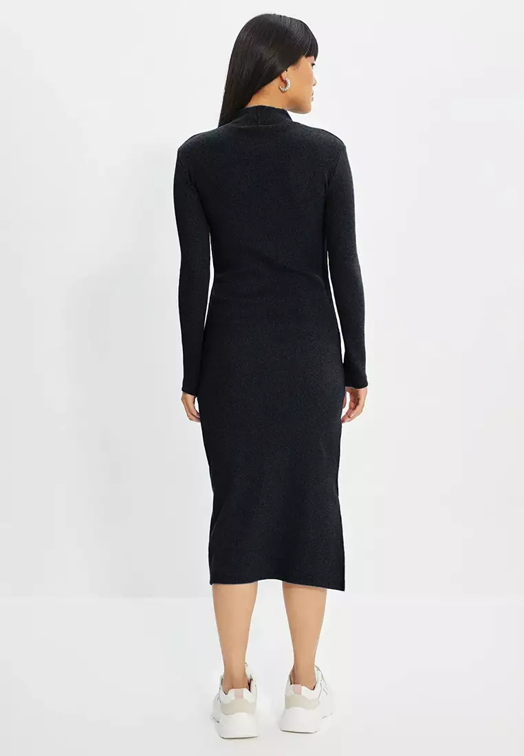 Cárdigan Trendyol Para Mujer - Azul, Tejido De Punto Con Mezcla De Lana Y Alpaca, Cuello En V, Talla S/36