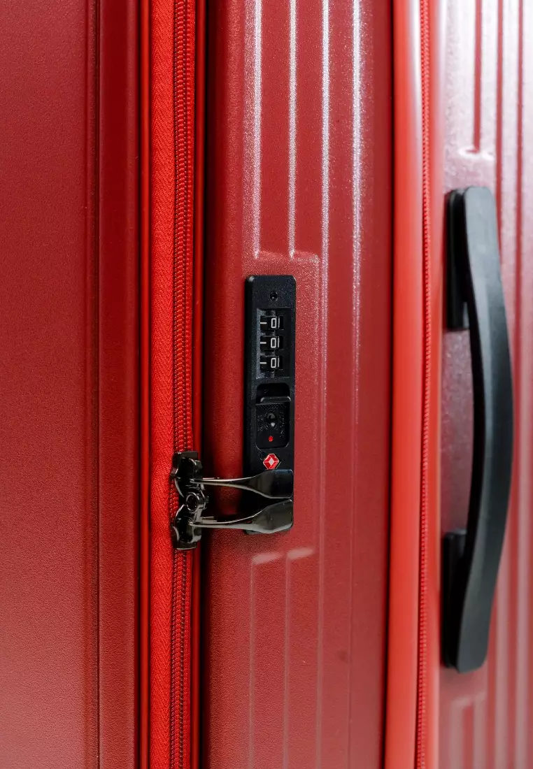 Alpha 3pcs Set 20, 24, 28"  Hard Case Luggage in Red