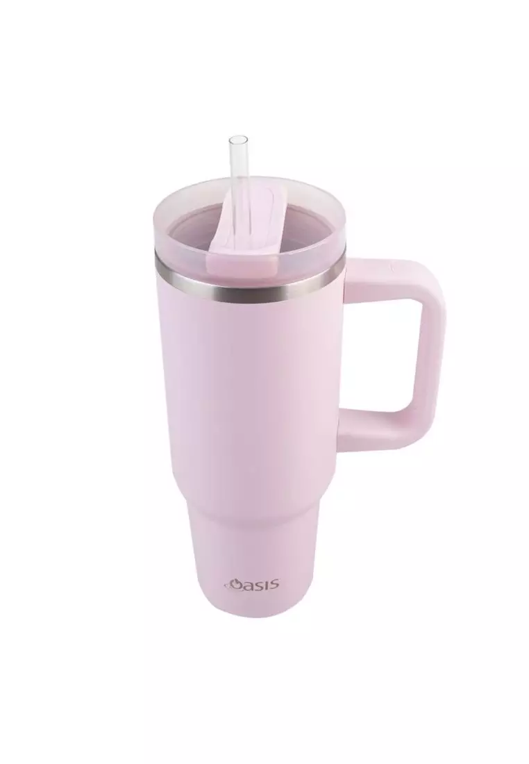 Oasis Stainless Steel Insulated Commuter Travel Tumbler 1.2L - Pink Lemonade