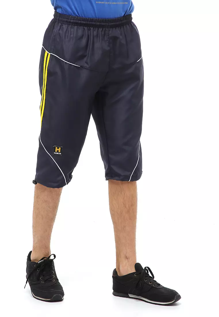 Yume Short Pants Celana Jogger Cycling Sport Pria 3/4 Material Micro Rib-Stop ORIGINAL - Black Yellow