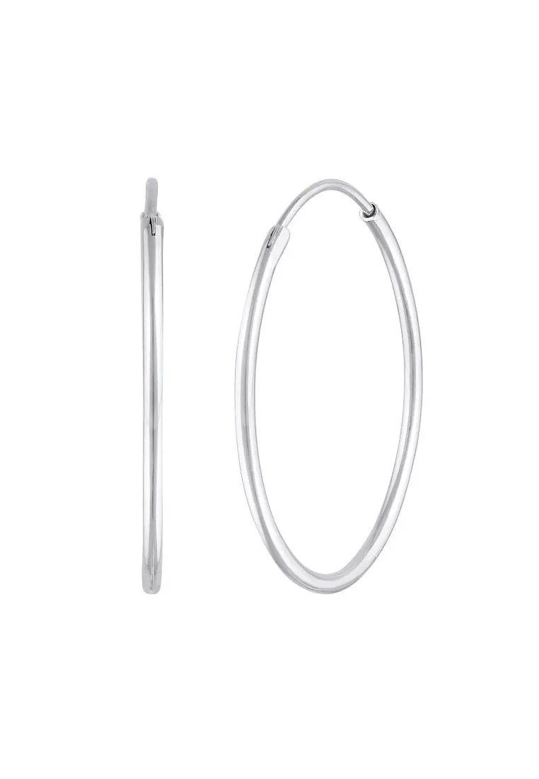 Anting Perhiasan Perak 925 Wanita Creoles Round Basic Classic