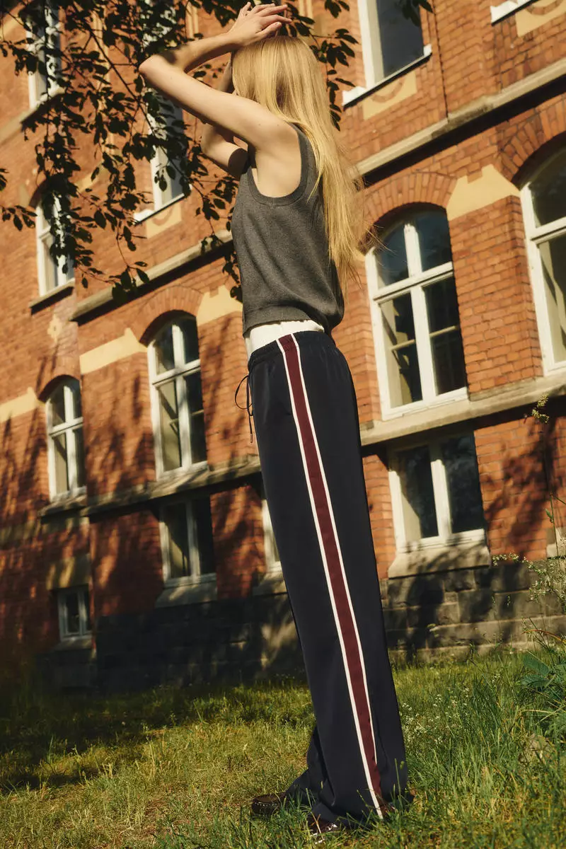 Side-striped track pants