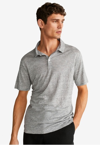 white linen polo shirt