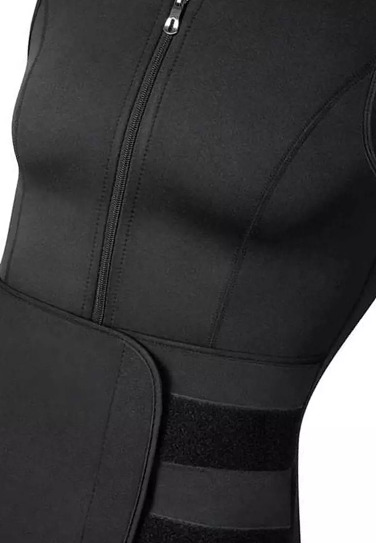 Agies Korset Pembentuk Badan Pria Shaper Single Velcro Design Sporty Material Poliester ORIGINAL - Black