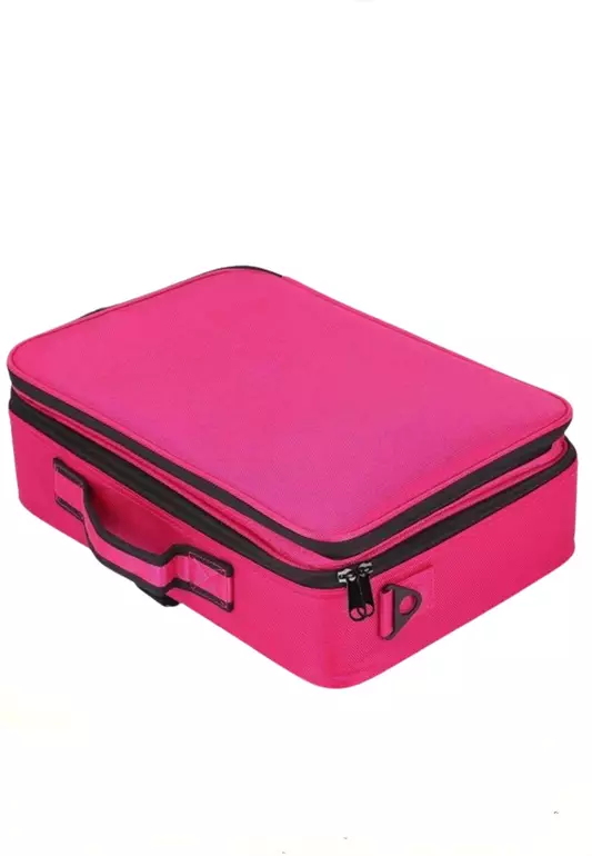 Elmar Tas Kosmetik Make Up Travel Organizer Bag Wanita Material Nylon PVC ORIGINAL - Rose Red