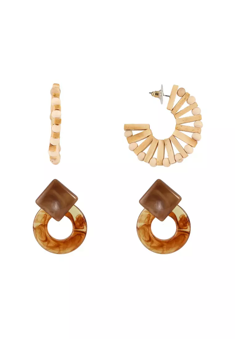 2-in-1 Neutral Stylings Earrings Set