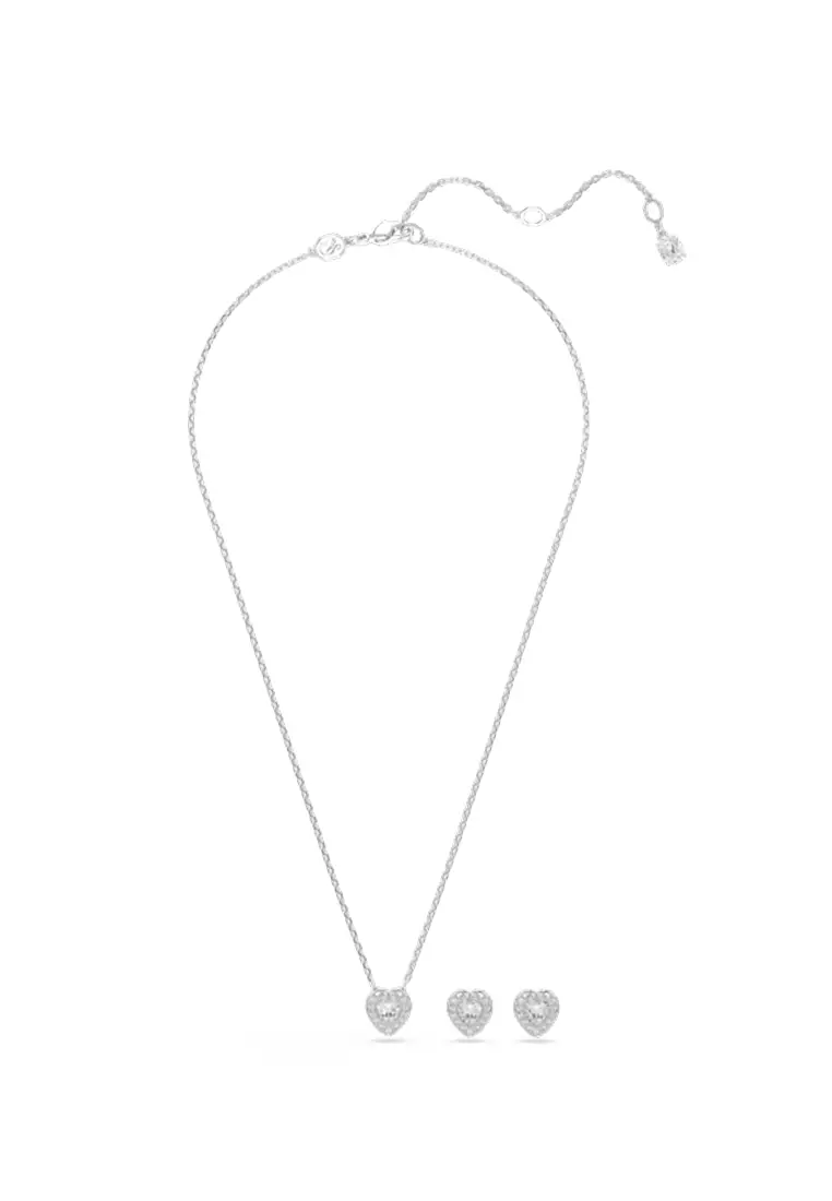 Ariana Grande X Swarovski Set, Mixed Cuts, Heart, White, Rhodium Plated