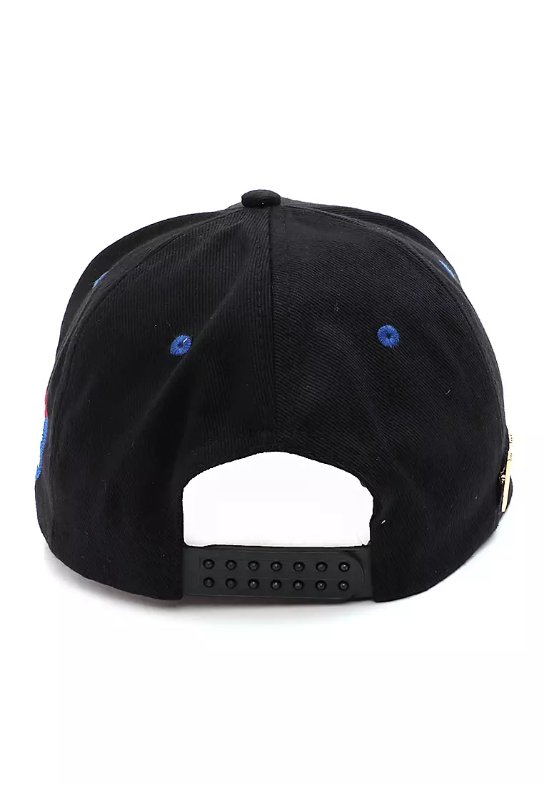 Gemp Cap Snapback Unisex Motif R Resizable Strap Material Rafel ORIGINAL - Black Blue