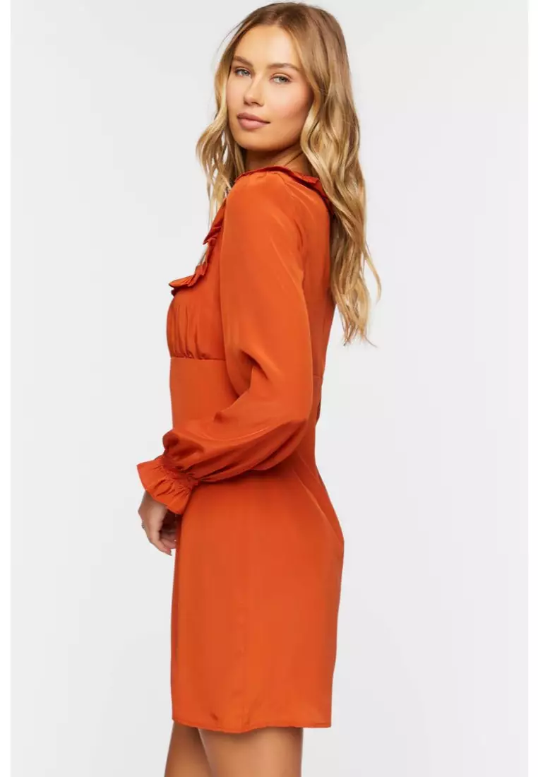 Buy FOREVER 21 Ruffled Peasant Sleeve Mini Dress 2024 Online