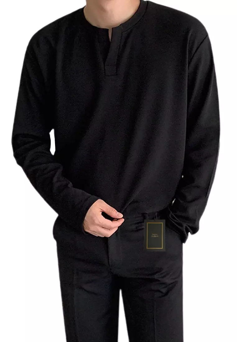 Casual Texture Long-sleeve T-shirt‌ ‌MYQ8951