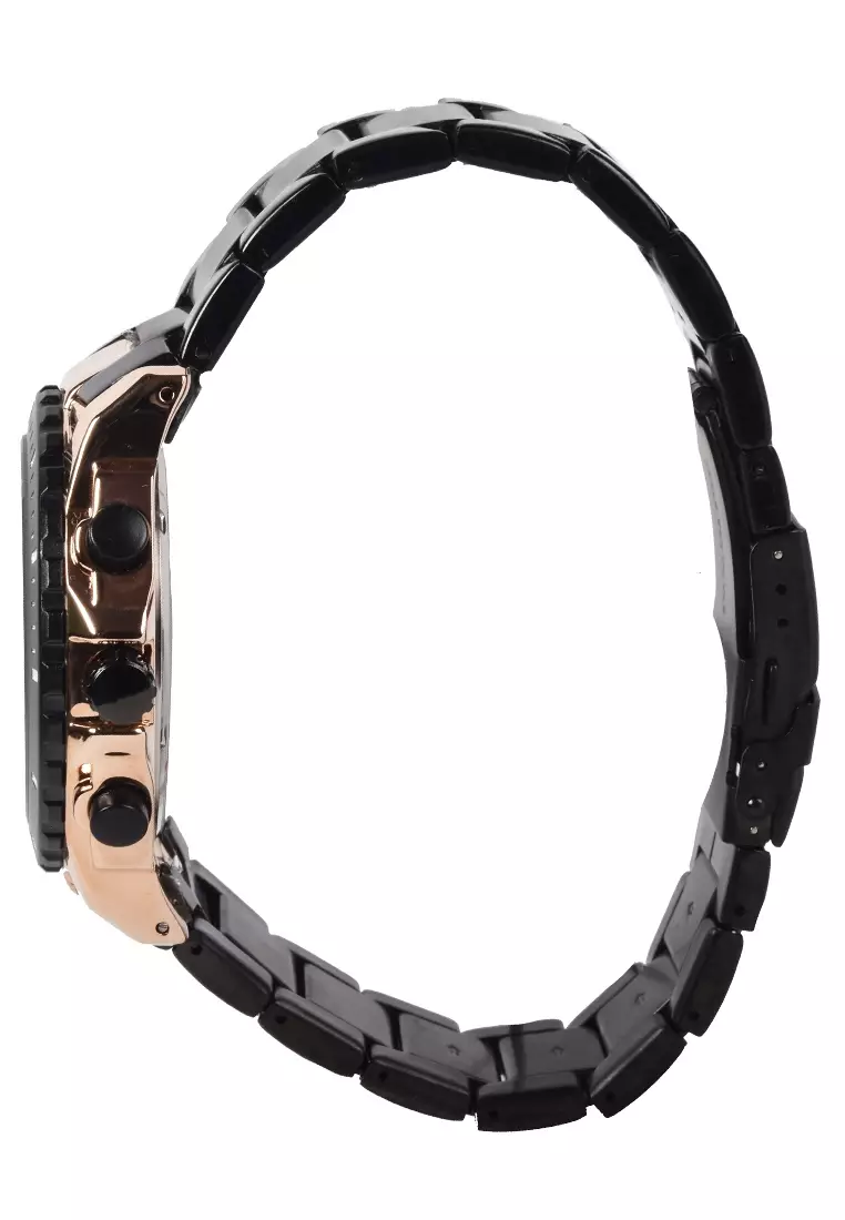 Kademan - Jam Tangan Pria - Rosegold Black - Stainless Steel Bracelet - 6137