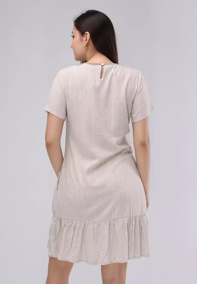 Woven Printed Rayon Short Sleeves Dress