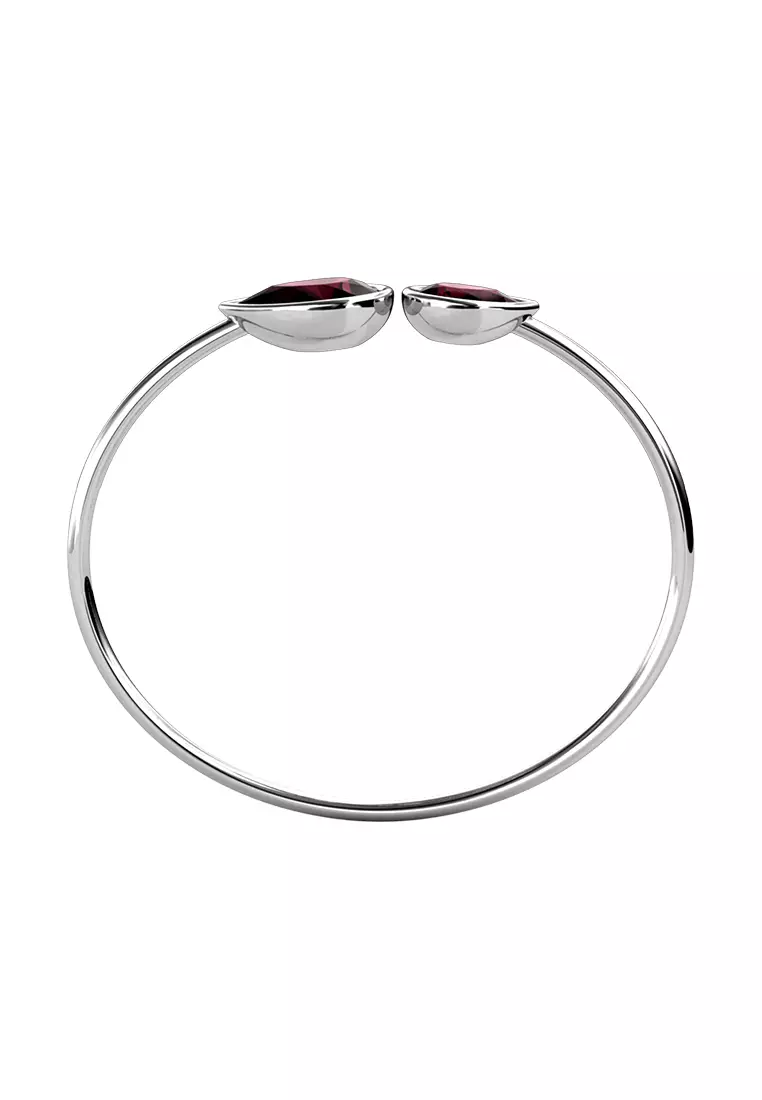 Macey Twin Bangle WG Purple - Gelang Crystal Premium Luvea Collectiong