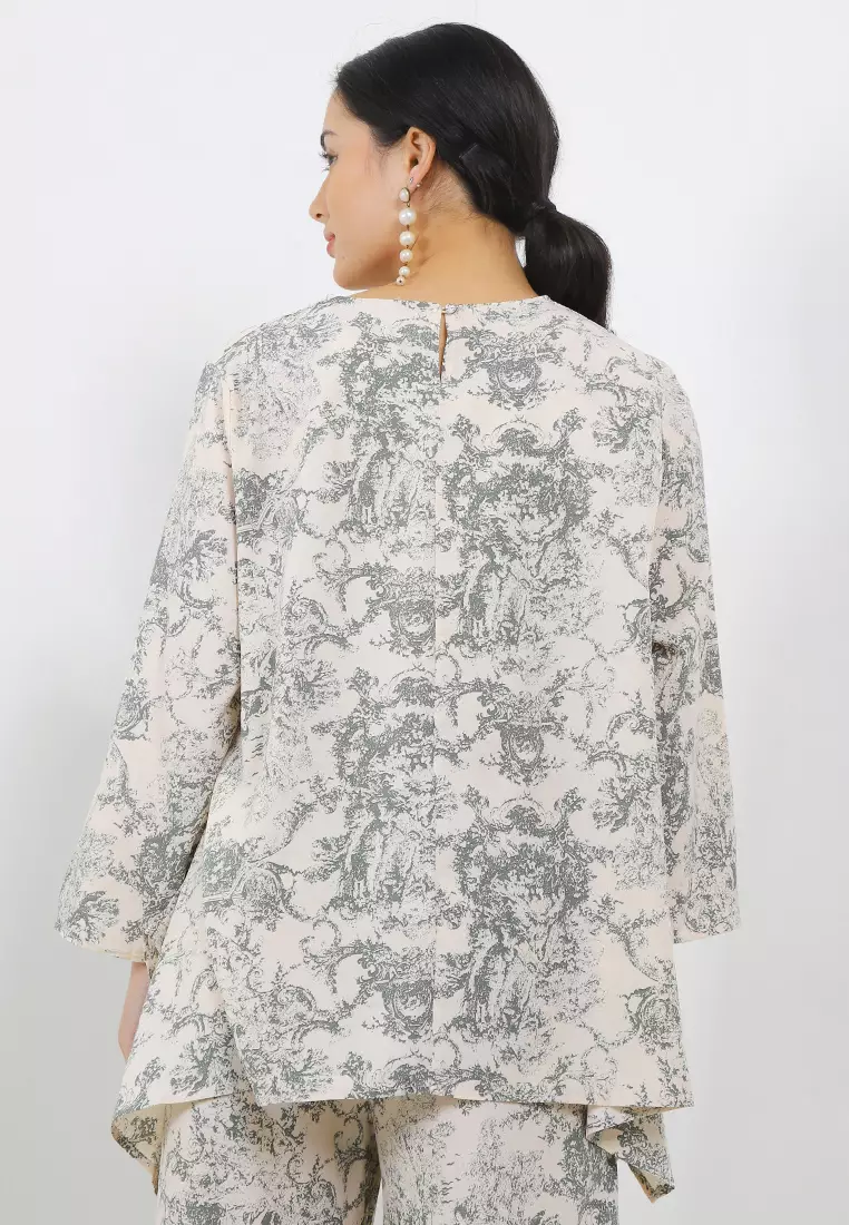 Printed Drapery Blouse