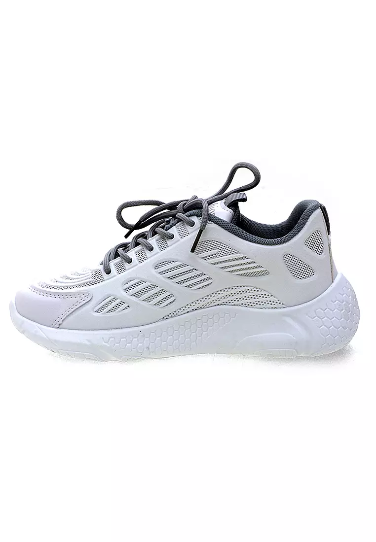 Sepatu Wanita Design Sport Sneakers Women Dual Tone Color - Gray