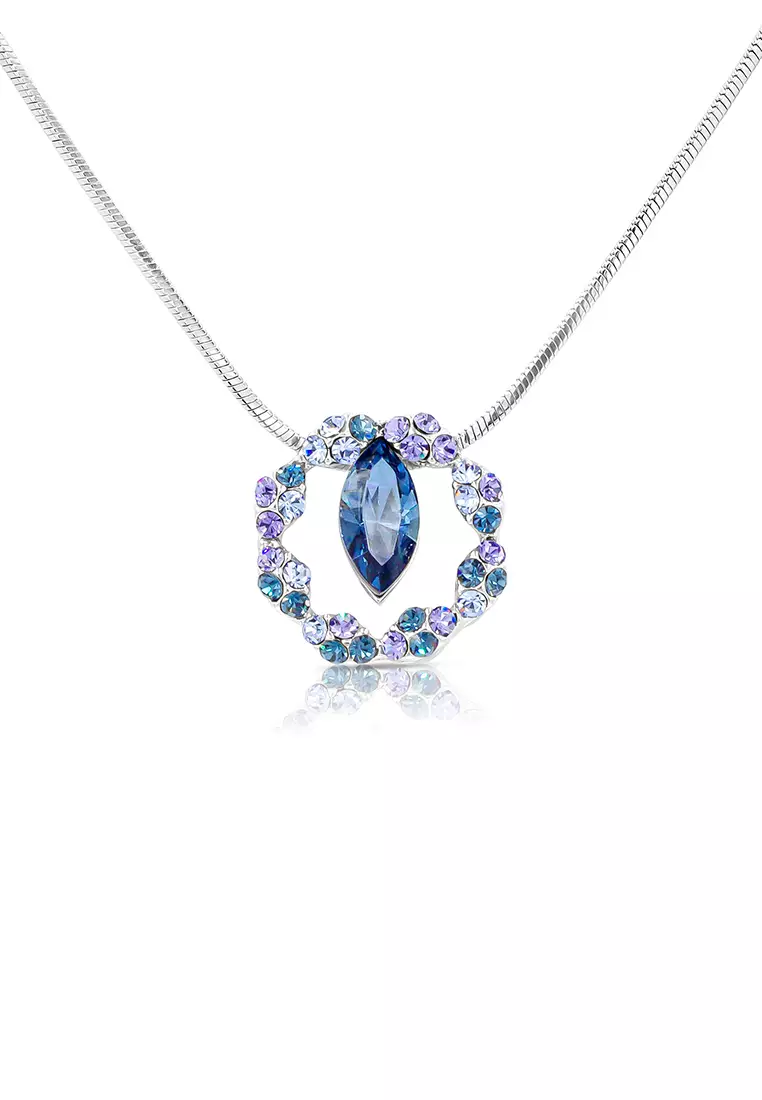 SO SEOUL Glimmering Mixed Colour Swarovski® Crystal Pendant Chain Necklace