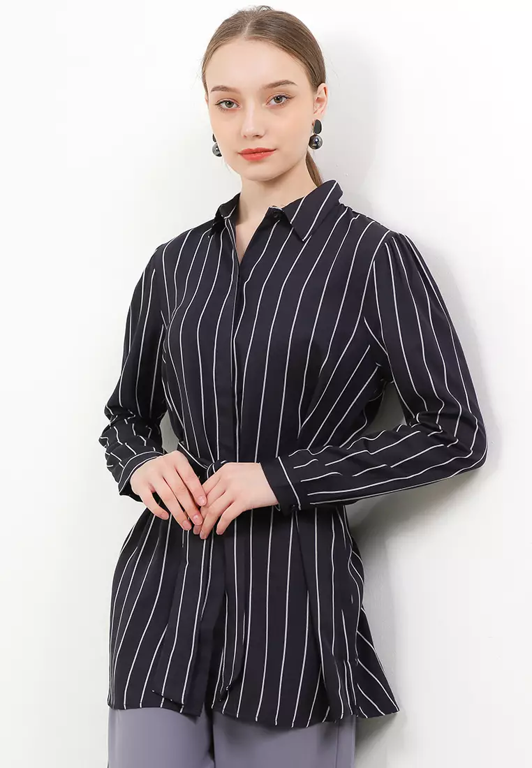 Cardinal Girl Stripes Kemeja Casual Wanita main image 0