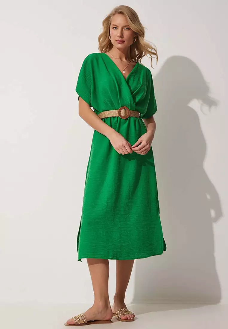 Straw Belt Summer Dress