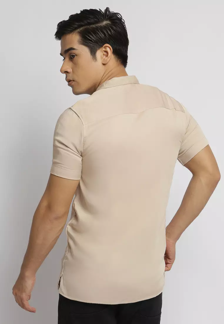 Cuban Beige Casual Shirt