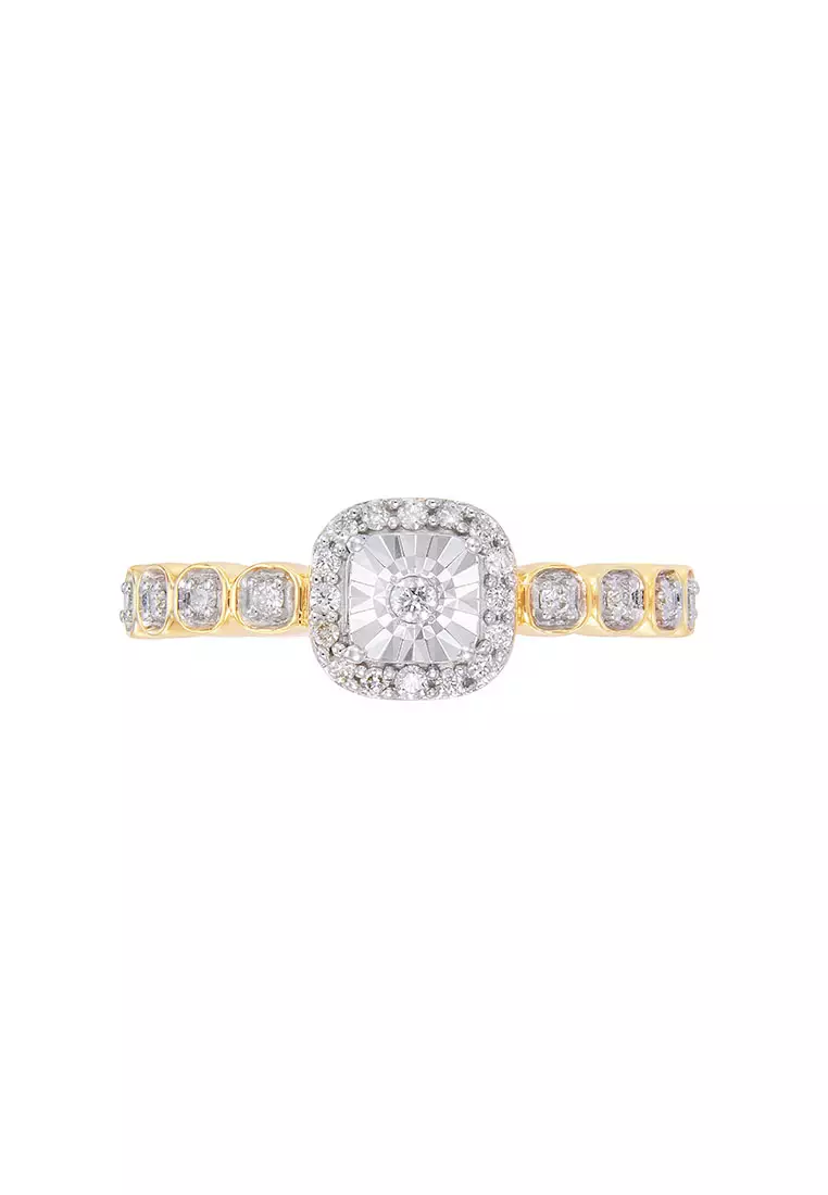 HABIB Halo Diamond Ring in 375/9K Yellow Gold 264840922(YG)