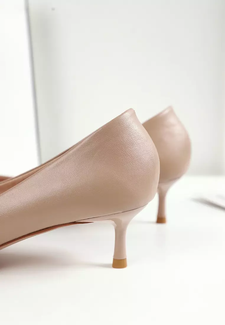 4.5CM Microfiber Leather Pointy Pumps 2045-2