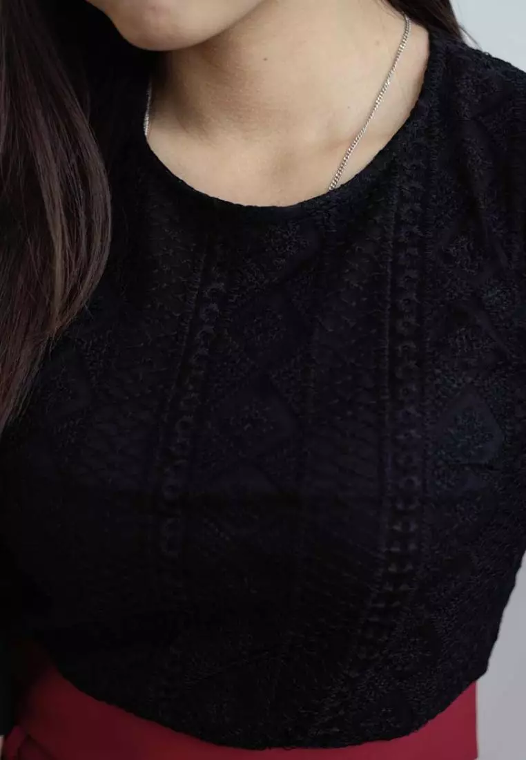 COTTON BLEND JUMPSUIT WITH LACE DETAILS