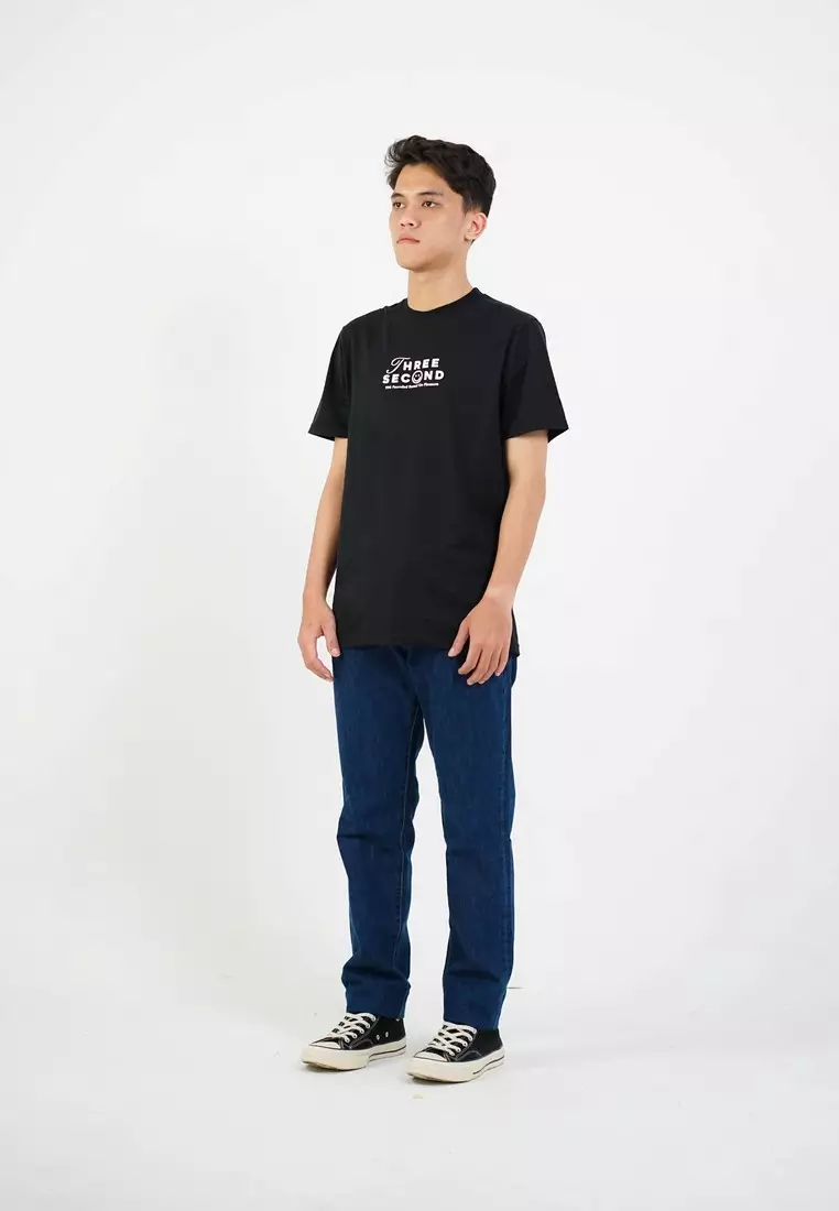 3Second Men's T-Shirt Short Sleeve Regular Fit Cotton Sit On OL-C710425