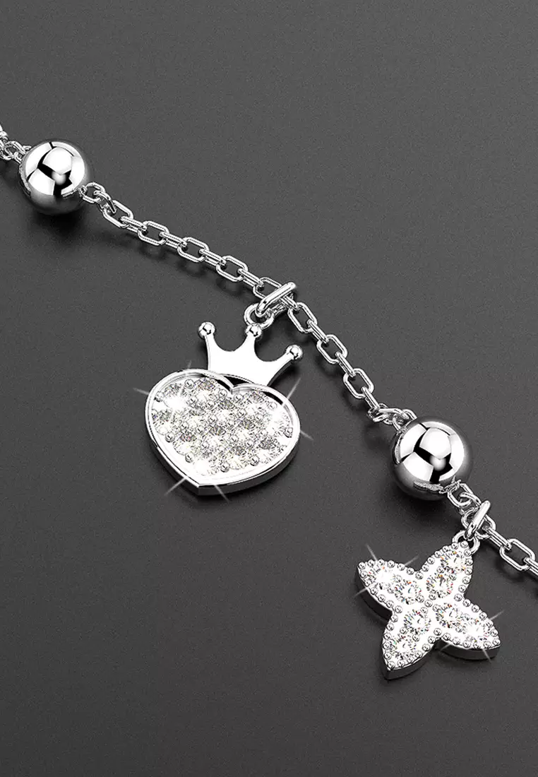 Adjustable Charmed Bracelet-Silver